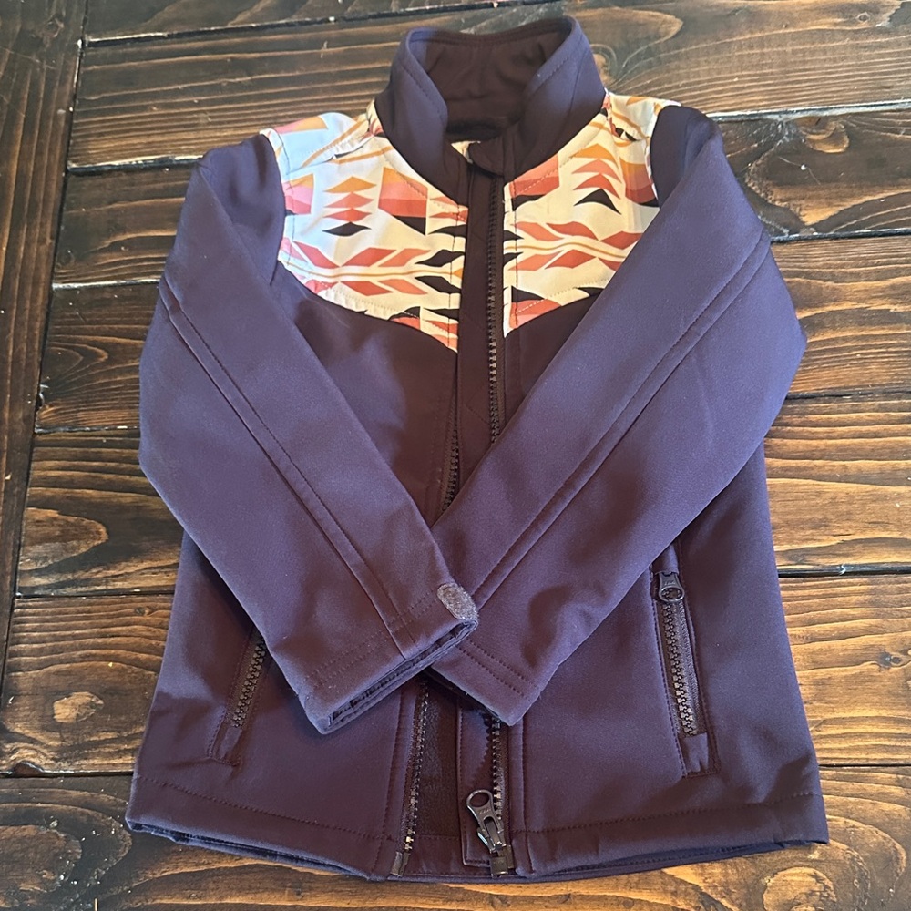Shyanne Kids Puffer Jacket - Purple with Multicolor Pattern